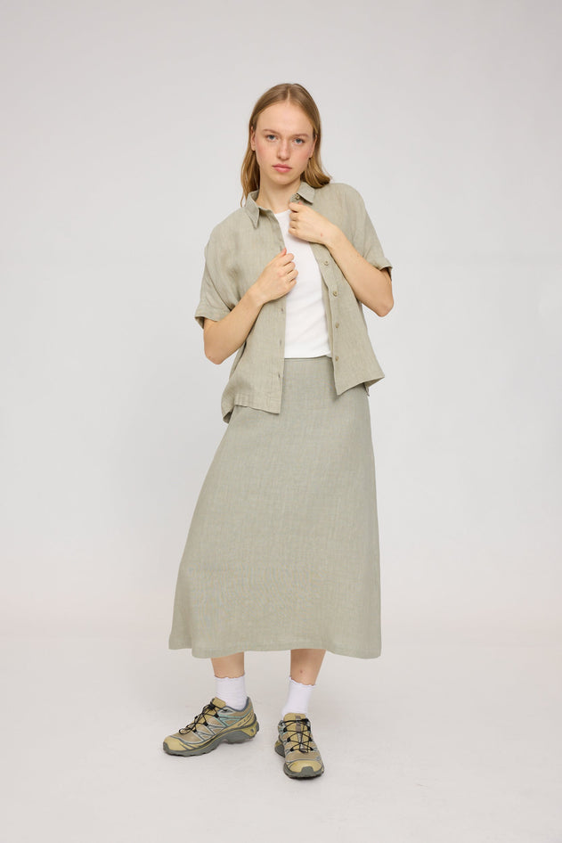Linen Midi Skirt