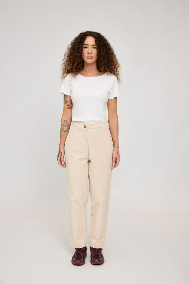 Barrel Leg Corduroy Pants