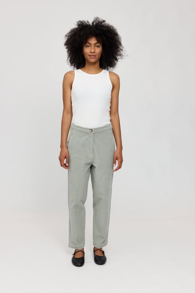 Barrel Leg Corduroy Pants