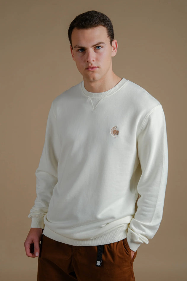 Men's Palmeral Pigment Midweight Sweater Ecru