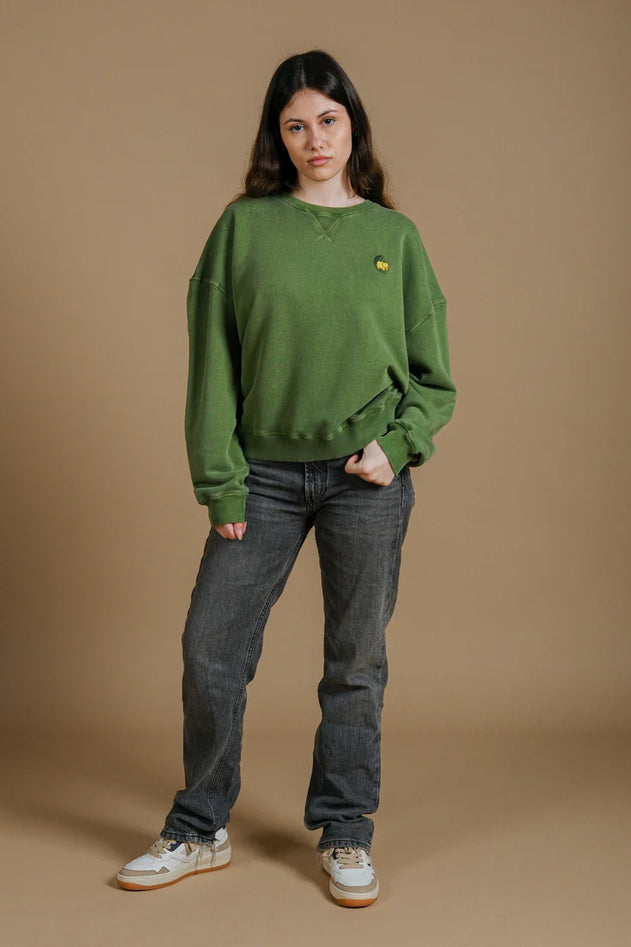 Women’s Pigment Oversized Midweight Sweater Washingtonia Pinnas Green