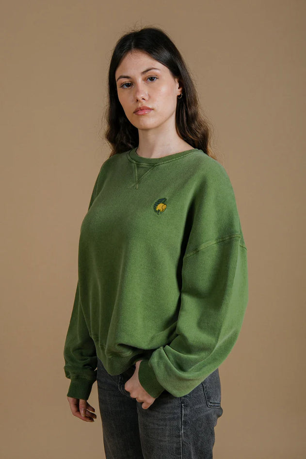 Women’s Pigment Oversized Midweight Sweater Washingtonia Pinnas Green