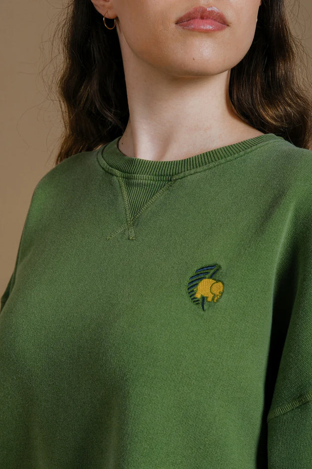 Women’s Pigment Oversized Midweight Sweater Washingtonia Pinnas Green