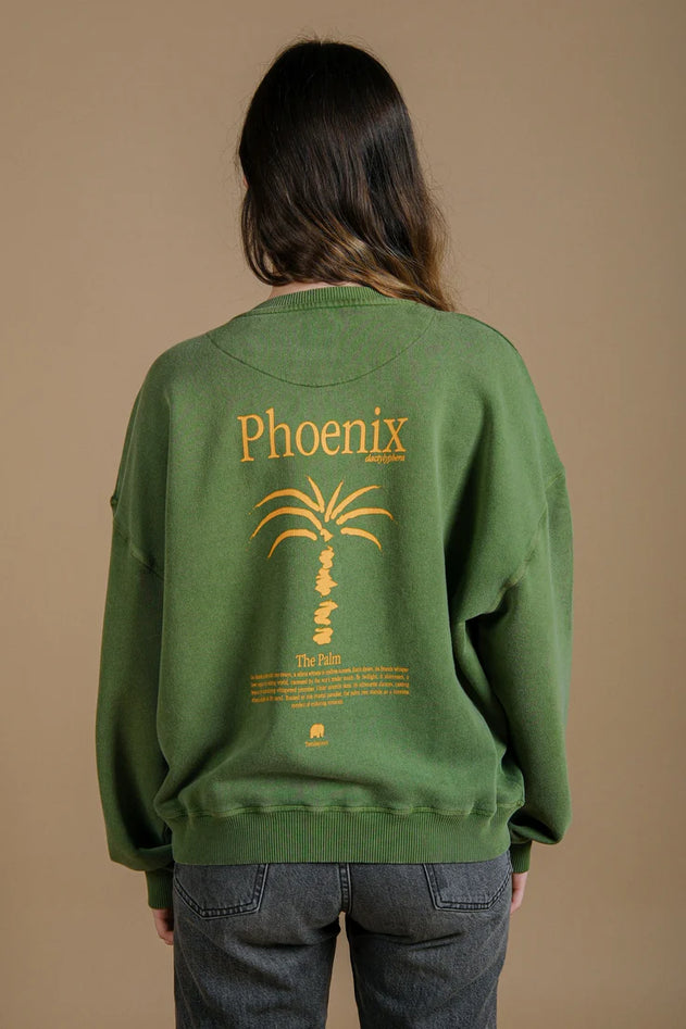 Women’s Pigment Oversized Midweight Sweater Washingtonia Pinnas Green