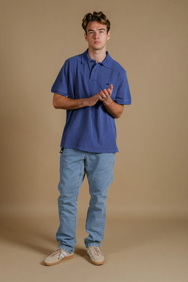 Men's Alcalali Pigment Polo Deep Water