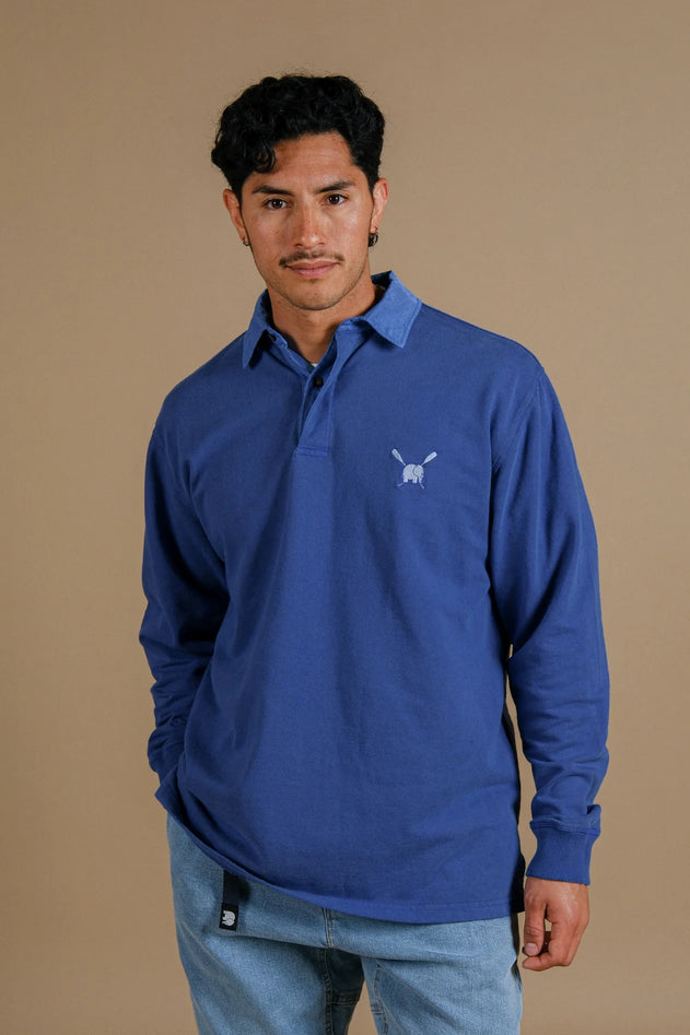Men's San Rafael Pigment Polo Sweater Deep Water