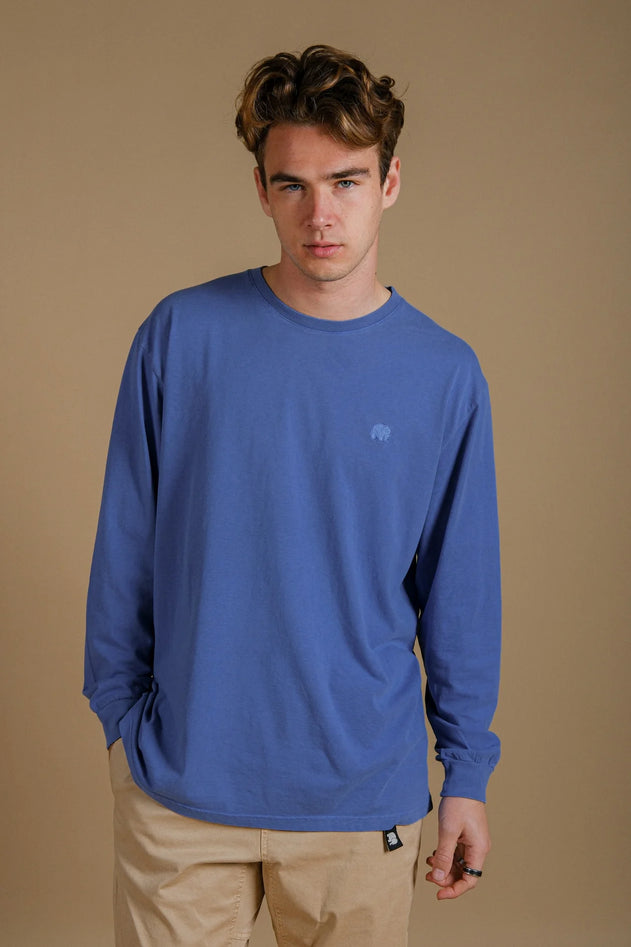 Men's Genovese Pigment Long Sleeve T-Shirt Tidepool Blue