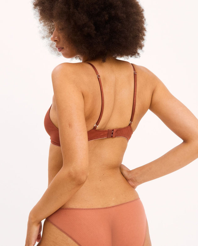 Mesh Double Triangle Bralette Rust