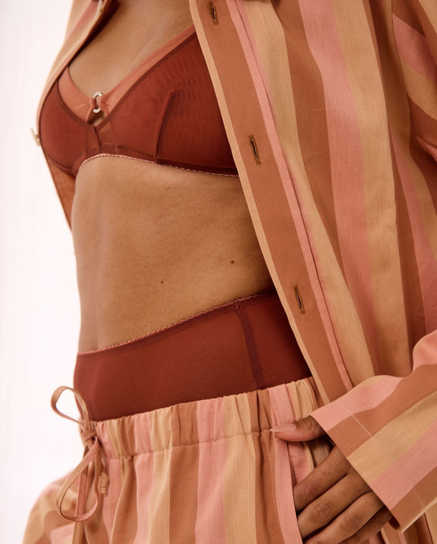 Mesh Double Triangle Bralette Rust