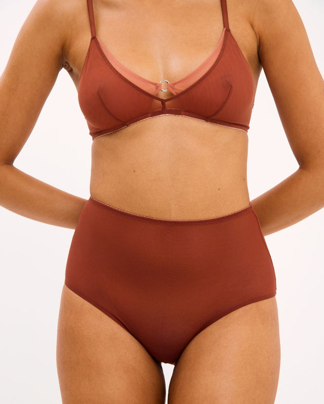 Mesh Highwaist Briefs Rust