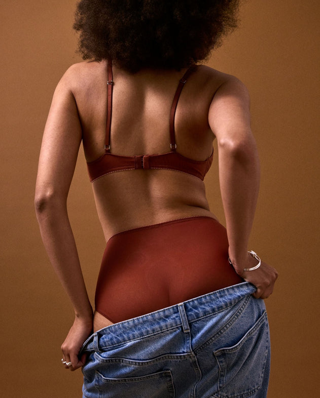 Mesh Highwaist Briefs Rust