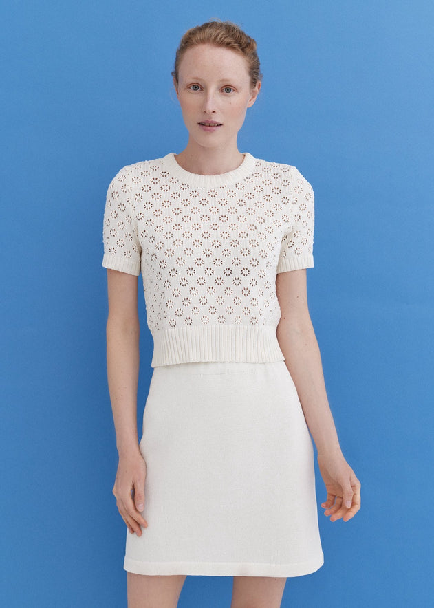 Knitted Cotton Lace Top