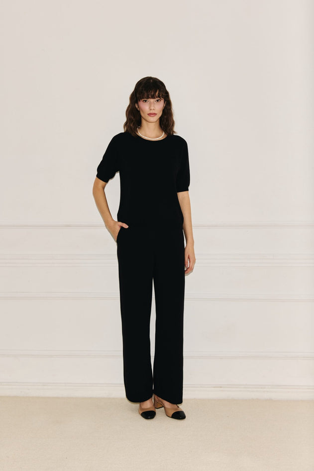 Amelié blouse with short sleeves black
