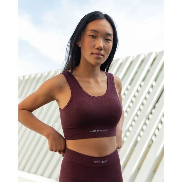 Clotsy Brand Sports Bra Burgundy