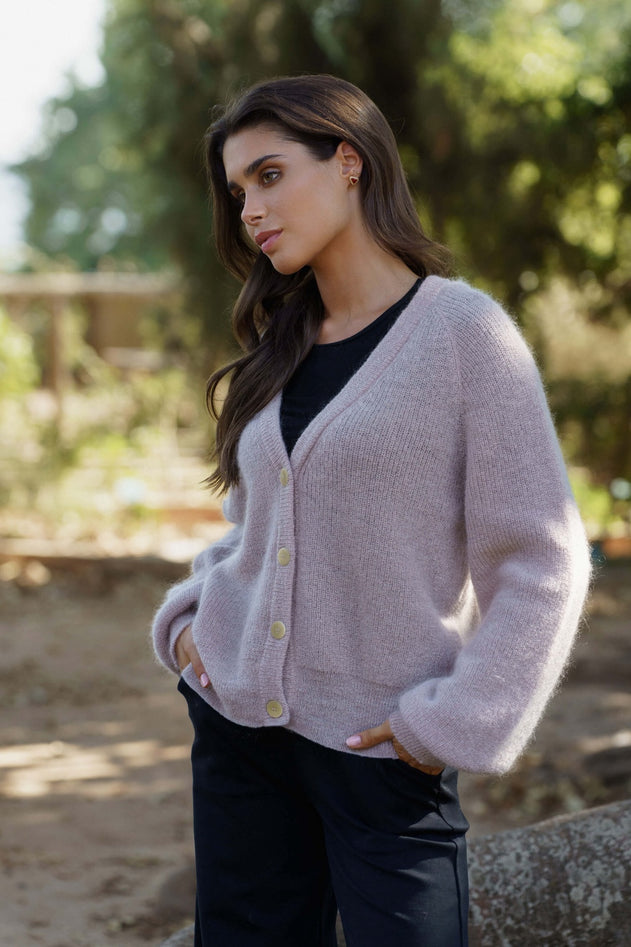 Elsie Mohair Cardigan Harbor Mist