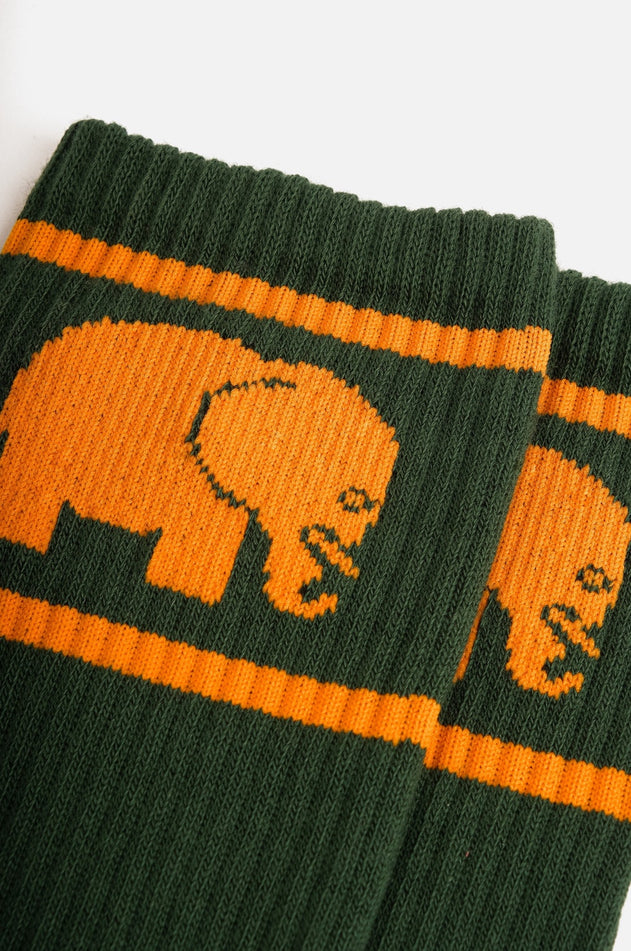 Green Organic Cotton Athletic Socks