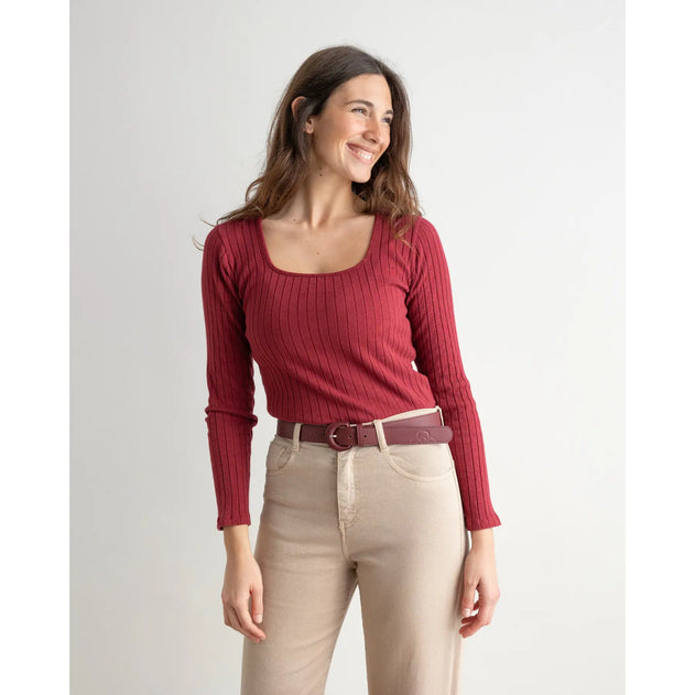 Everywhere Top Burgundy
