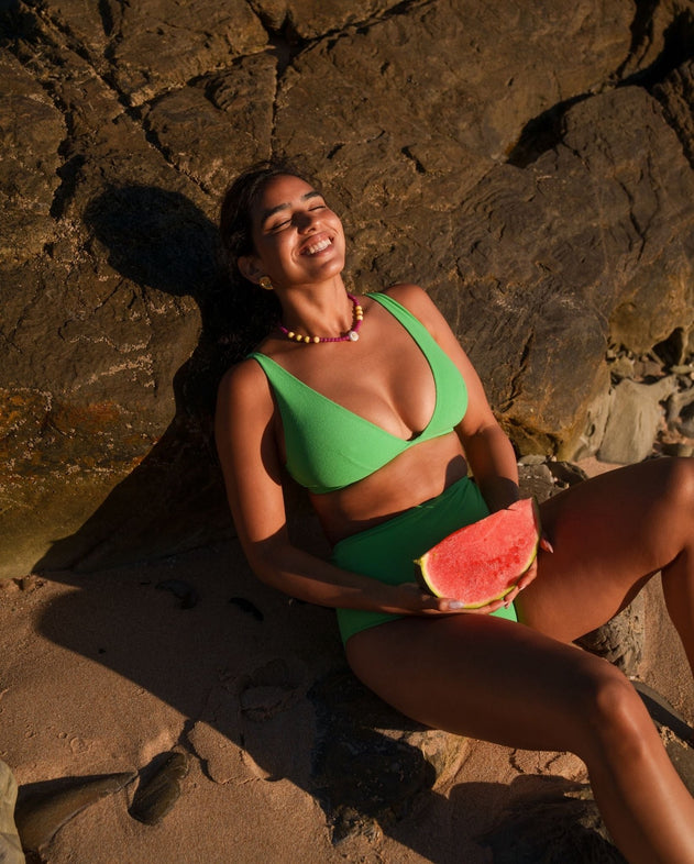 Highwaist Bikini Briefs Kelly Green