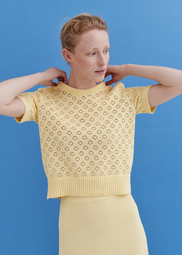 Knitted Cotton Lace Top