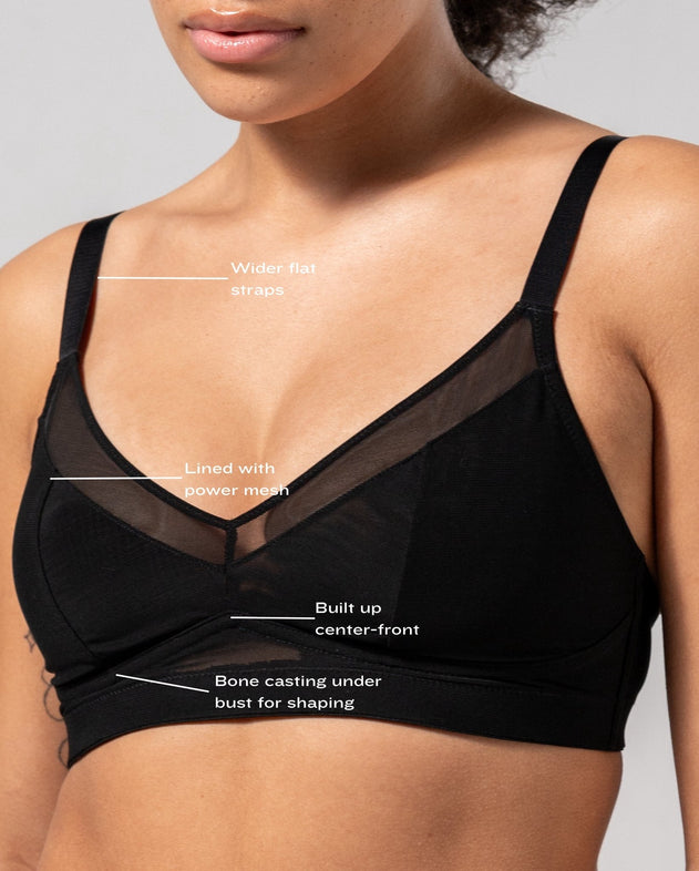 Mesh Support Bra Black