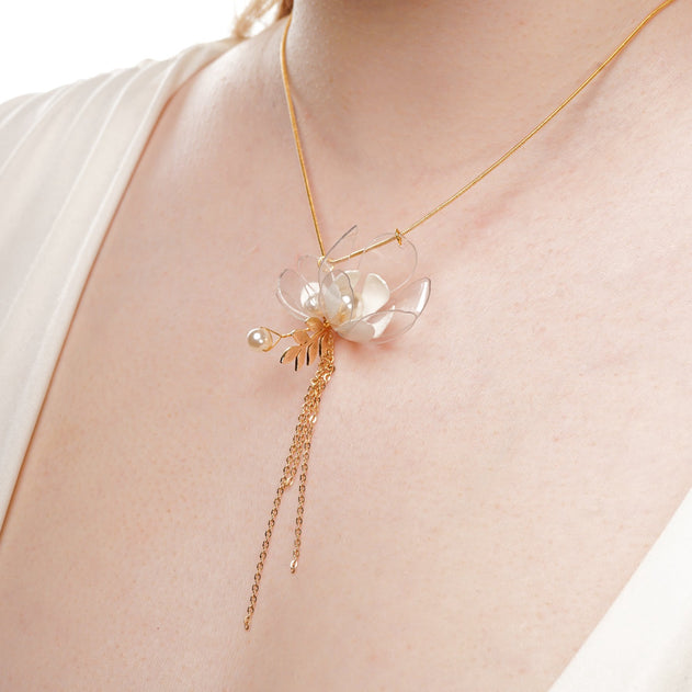 Jasmine Triple Flower Drop Necklace
