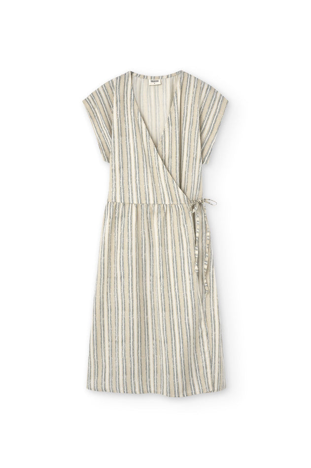 Hira Tencel Wrap Midi Dress Trace Print