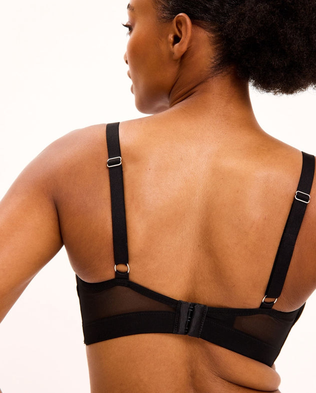 Mesh Support Bra Black