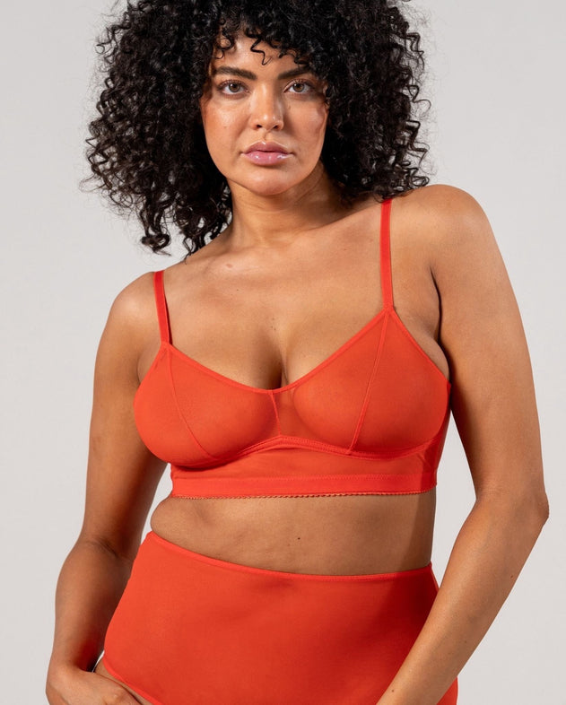 Mesh Balconette Fiery Red