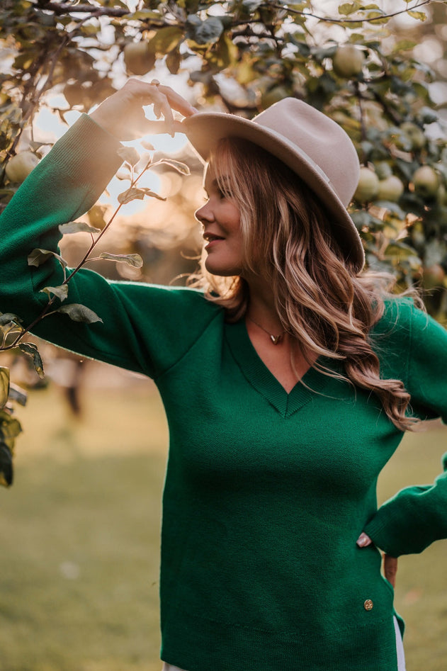 Kelly Merino Jumper Holly Green