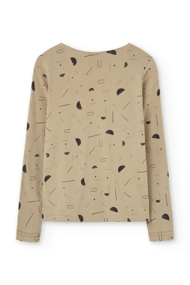 Gina Long Sleeved Crossover Top Sidereal Rain Beige