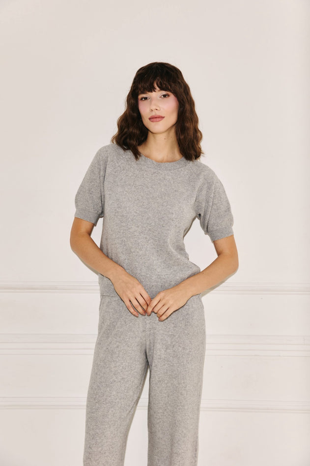 Amelié short sleeve sweater grey