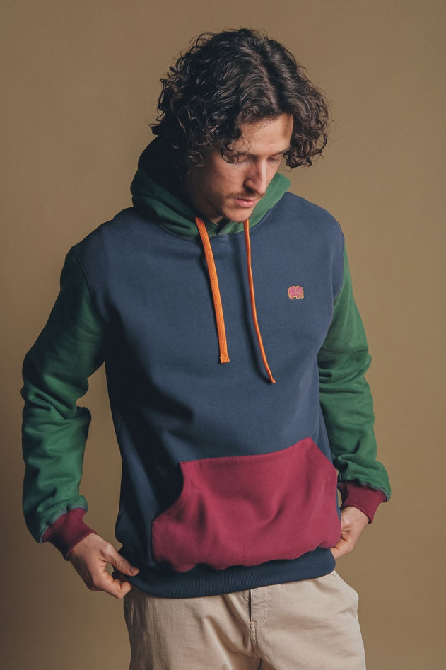 Color Block Hoodie Trendsplant Blue