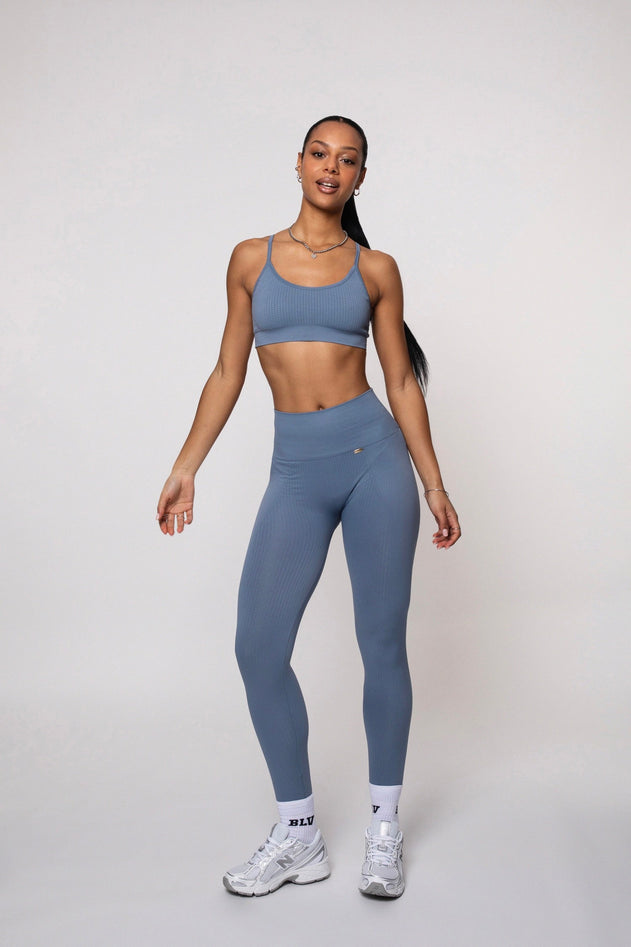 Wave Sports Bra Steel Blue
