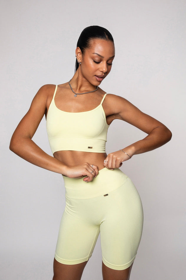 Bliss Push-Up Biker Shorts Butter Yellow