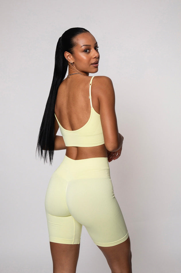 Bliss Push-Up Biker Shorts Butter Yellow