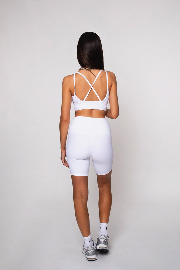 West Biker Shorts Pearl White