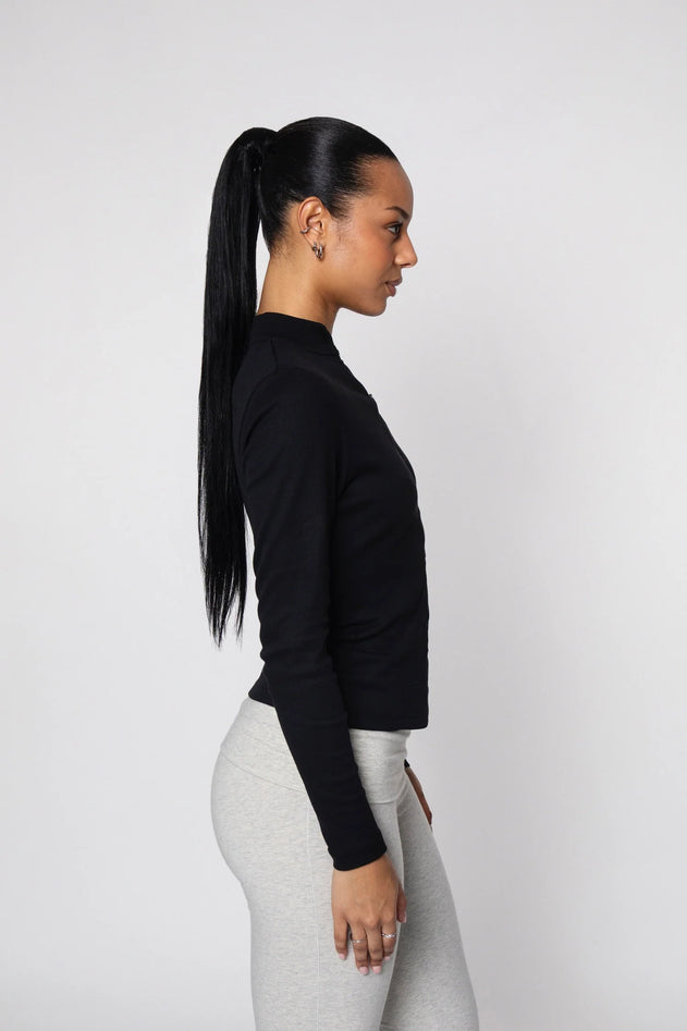 Invisible Zip Jacket Black