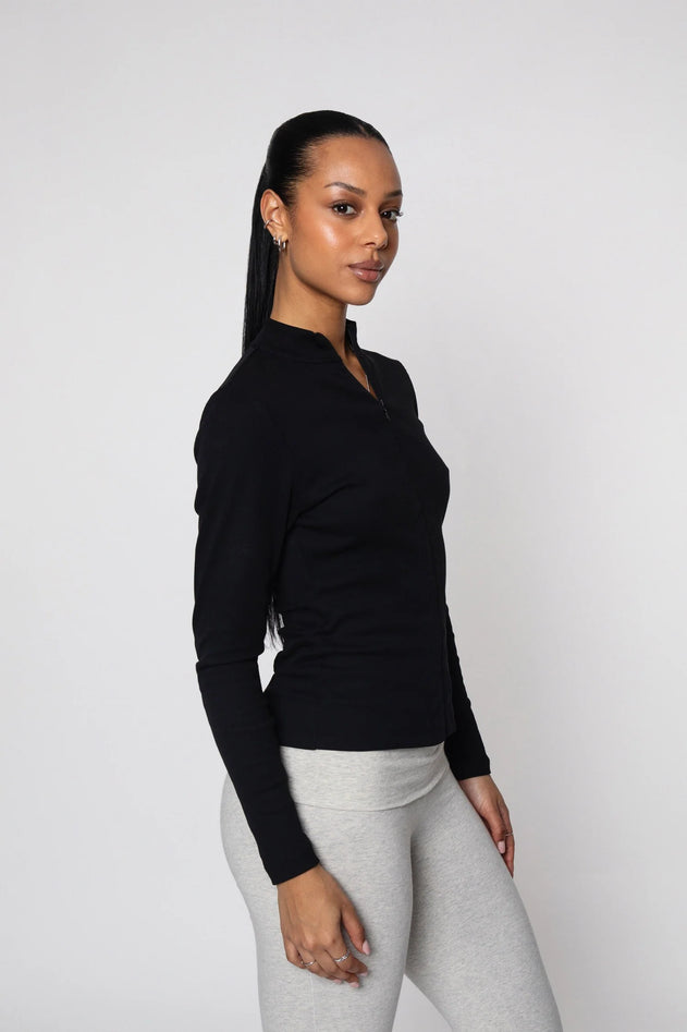 Invisible Zip Jacket Black