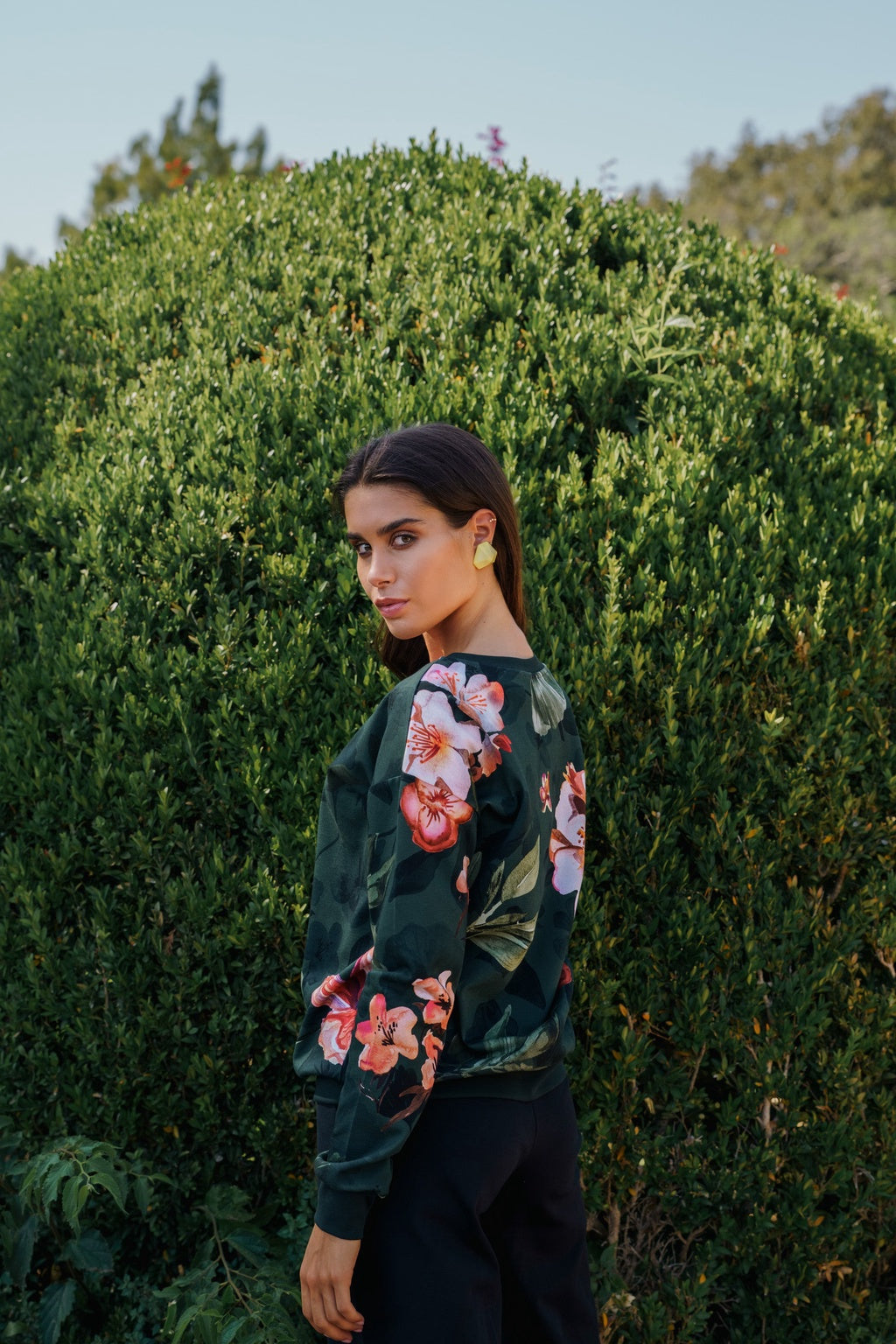 Casual Chic Print Shirt Olive Siesta