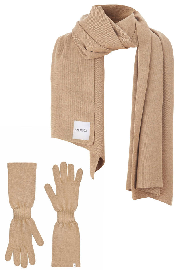 Via Merino Wool Scarf Beige