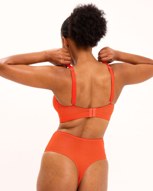 Mesh Support Bra Fiery Red