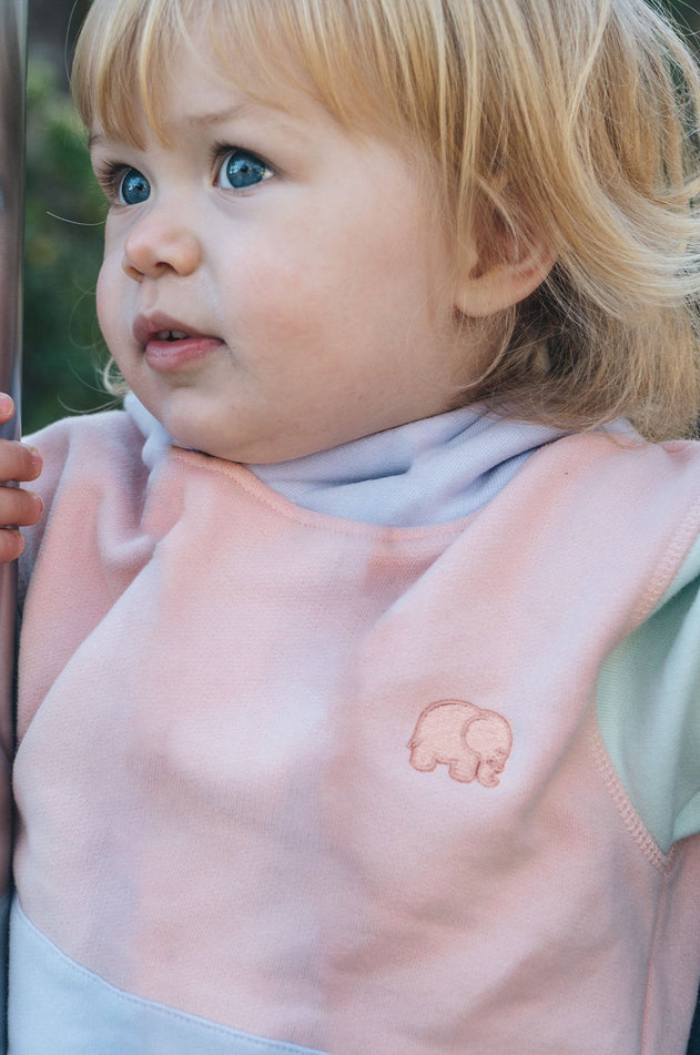 Kids' Color Block Hoodie Pale Pink