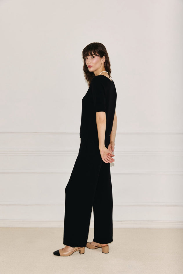 Amelié blouse with short sleeves black