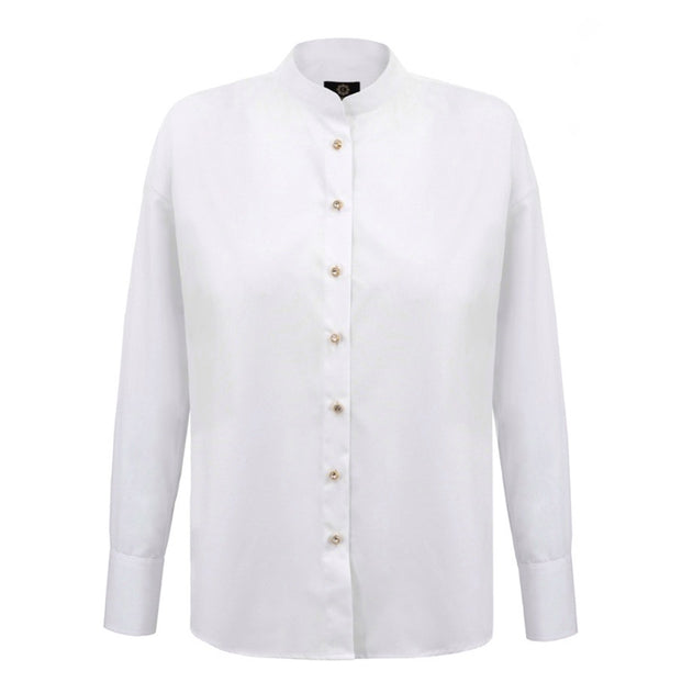 Stand up collar shirt white