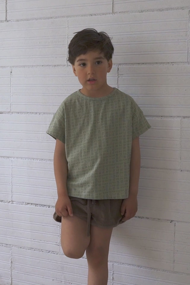 Kid's Huali Terry Shorts Brown