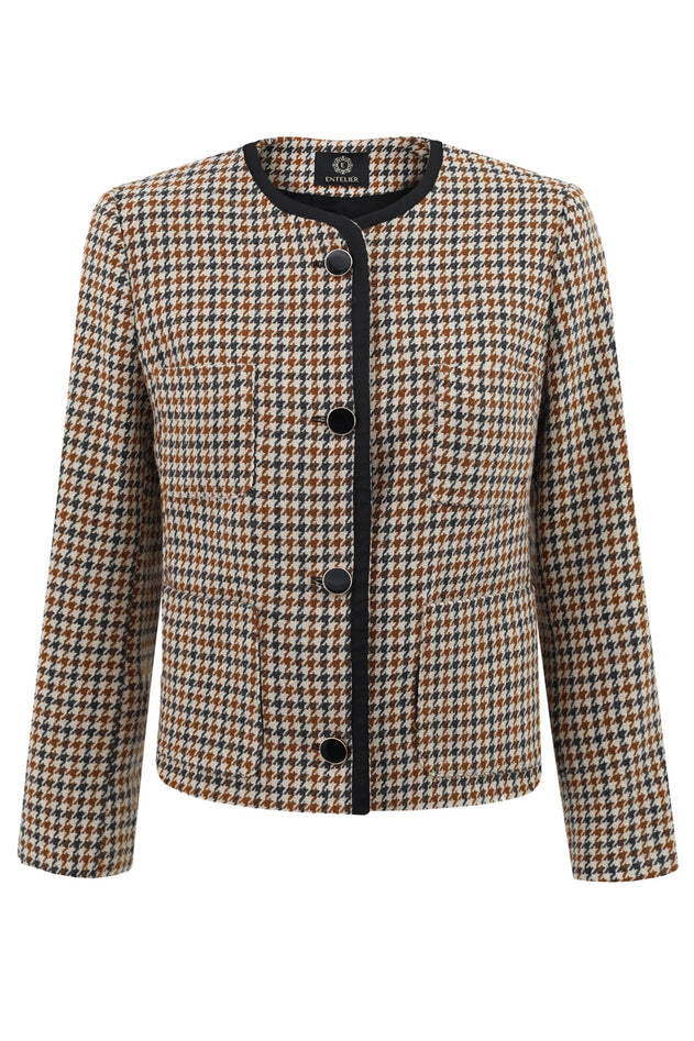 Jane Jacket Houndstooth Print