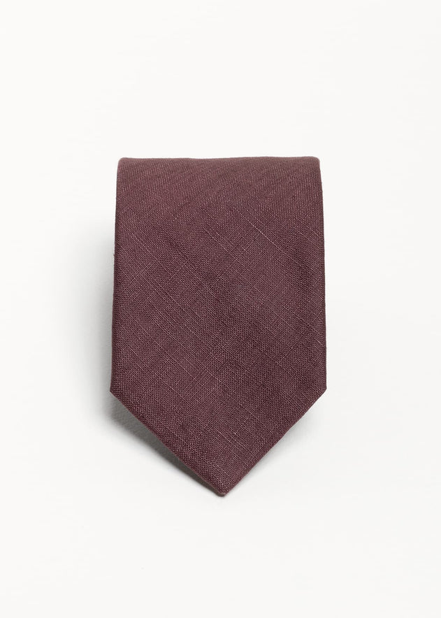 The 100% Linen Tie Bordeaux