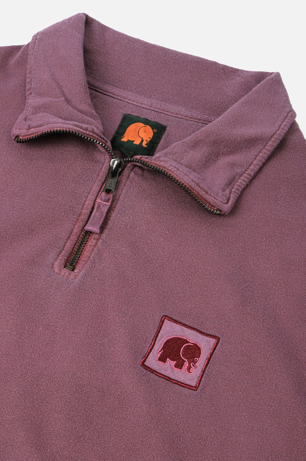 Men's Sauce Pigment Quarter Zip Sweater Garnacha Red