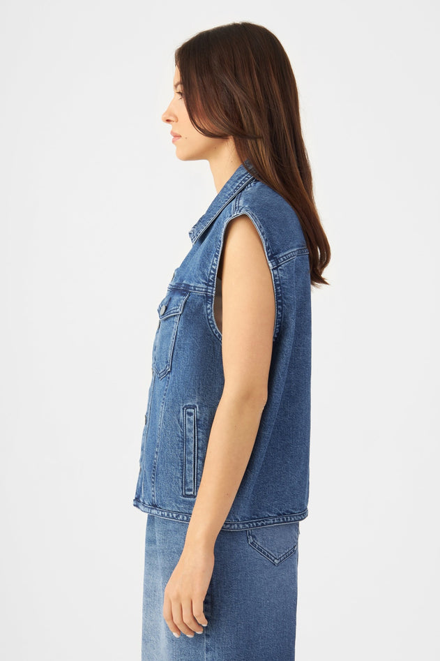 Lunar Minimal Stretch Biker Vest Medium Blue