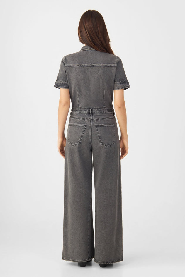 Twitter Minimal Stretch Overalls Dark Grey